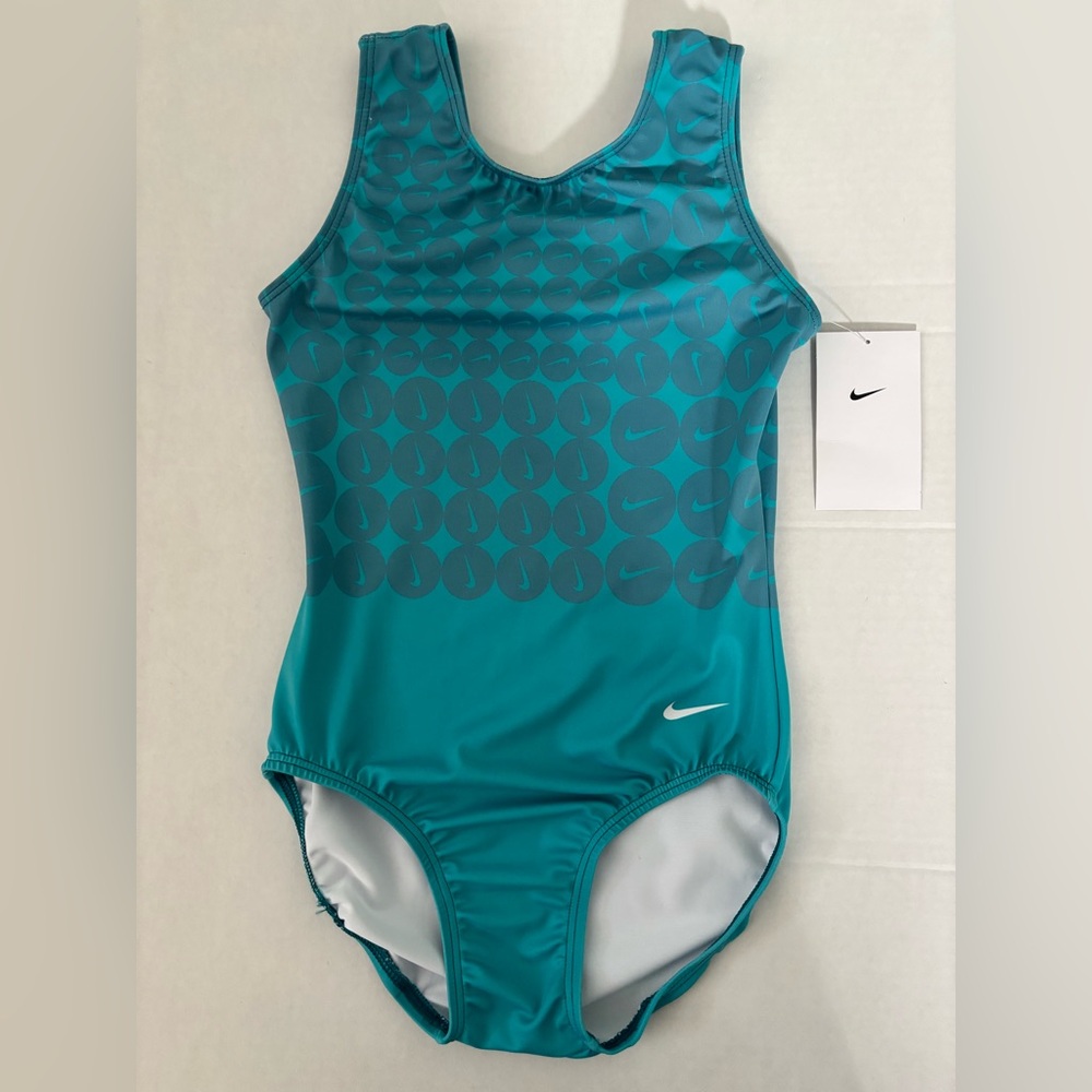 New! Nike Swoosh Gymnastics Tank Leotard Teal Color Size Adult XS / M